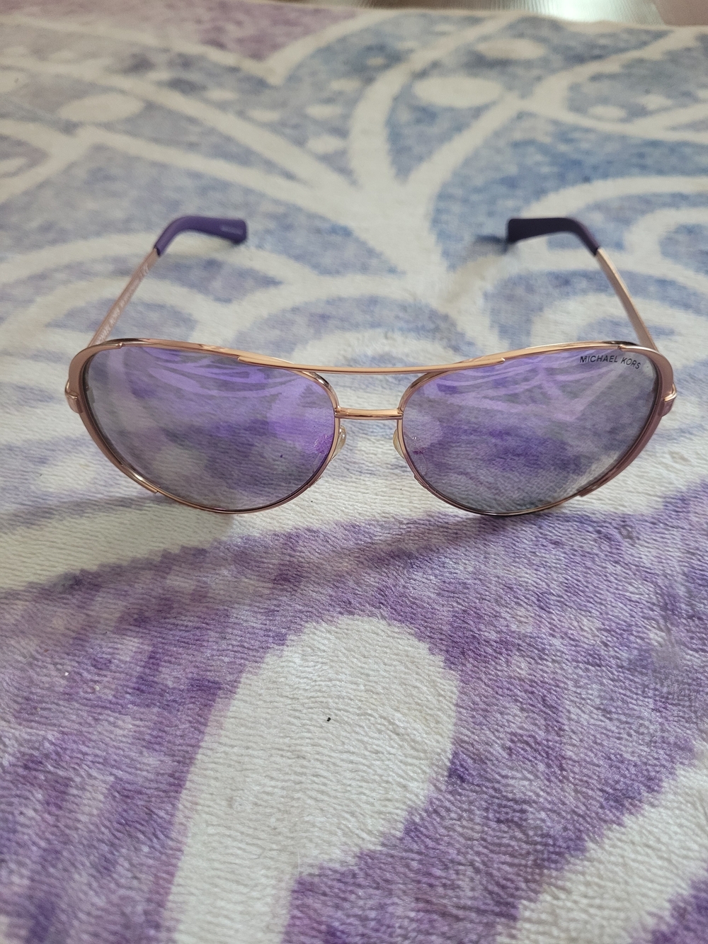 Michael Kors Chelsea 5004 10034V Rose Gold Frame Sunglasses with Purple Lenses - Picture 2 of 7